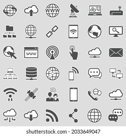 Iconos de Internet. Diseño de pegatinas. Ilustración vectorial.