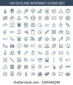 internet icons. Trendy 100 internet icons. Contain icons such as shopping bag, shopping cart, bank, money, man and woman, , operator, laptop. internet icon for web and mobile.