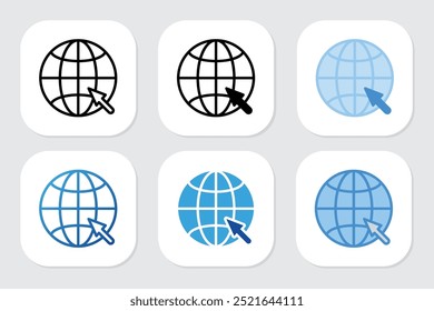 ícones da internet com vários estilos de design