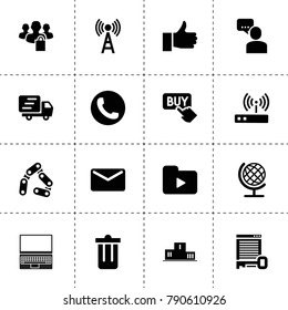 Internet icons. vector collection filled internet icons. includes symbols such as chain, trash bin, laptop, media folder, locked document. use for web, mobile and ui design.