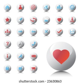 Internet icons and website buttons, vector illustration
