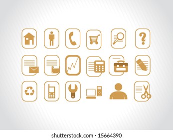 internet icons in yellow