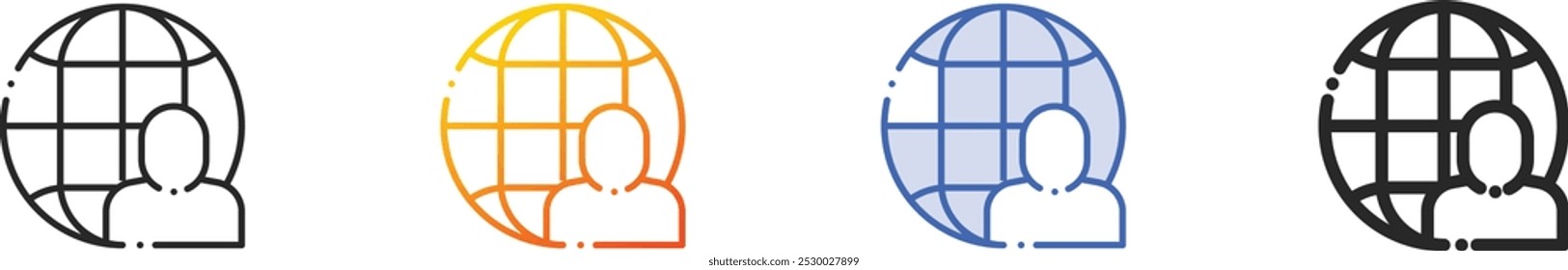 internet icon.Thin Linear, Gradient, Blue Stroke and bold Style Design Isolated On White Background