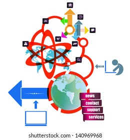 Internet infographic abstract background