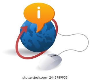 Información de Internet era digital tecnología plana isométrica 3d ilustración