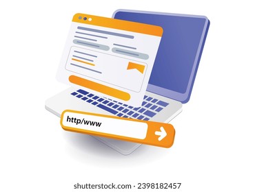 Internet information search engine illustration concept