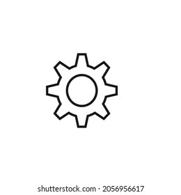 Internet y el concepto de interfaz. Ilustración moderna de gran calidad para banners, volantes y sitios web. Actrazo editable en estilo plano de moda. Icono de línea de engranaje aislado en fondo blanco 
