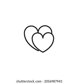 Internet and interface concept. Modern outline high quality illustration for banners, flyers and web sites. Editable stroke in trendy flat style. Line icon of hearts 
