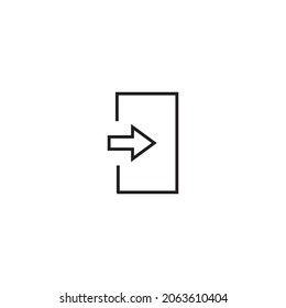 Internet y el concepto de interfaz. Ilustración moderna de gran calidad para banners, volantes y sitios web. Actrazo editable en estilo plano de moda. Icono de línea del signo de salida aislado en fondo blanco 