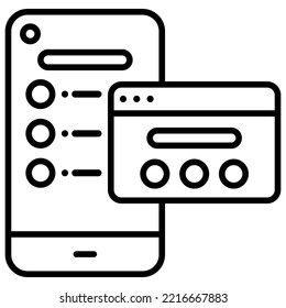 Internet interface display on computers and smartphones