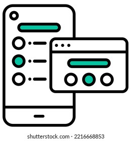 Internet interface display on computers and smartphones