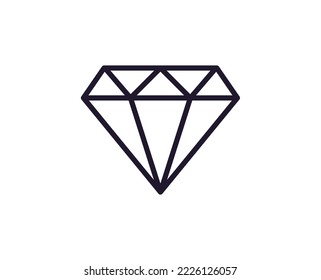Internet- und Schnittstellensymbole im Linienstil. Vektorzeichen für Apps, Webseiten, UI. Ideal für Webseiten, Apps, Läden, Geschäfte. Vektorliniensymbol des Diamanten 
