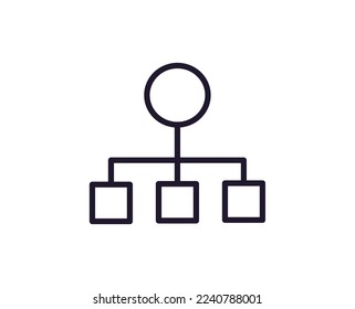Internet y símbolos de interfaz en estilo de línea. Firma vectorial para aplicaciones, sitios web, interfaz de usuario. Perfecto para sitios web, aplicaciones, tiendas, tiendas. Icono de línea de vector del esquema de organización 