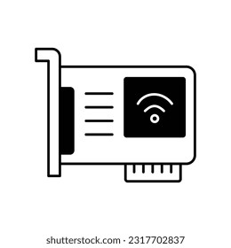 Internet Lan Card  Glyph Vector Icon that can easily edit or modify 

