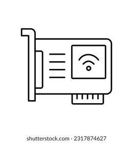 Internet Lan Card  Outline Vector Icon that can easily edit or modify 

