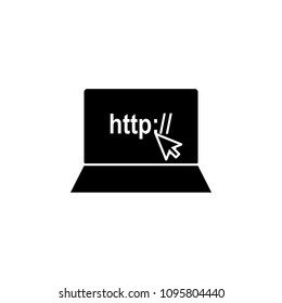 Internet in the laptop icon. Element of web icon for mobile concept and web apps. Isolated Internet in the laptop icon can be used for web and mobile on white background