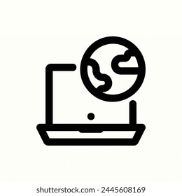 internet, laptop icon, isolated icon in light background, perfect for website, blog, logo, graphic design, social media, UI, mobile app