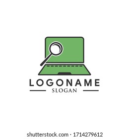diseño del logotipo de la tecnología de ordenador portátil para Internet