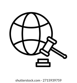 Internet Law Outline Icon Vector Illustration
