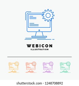 Internet, layout, page, site, static 5 Color Line Web Icon Template isolated on white. Vector illustration