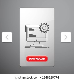 Internet, layout, page, site, static Line Icon in Carousal Pagination Slider Design & Red Download Button