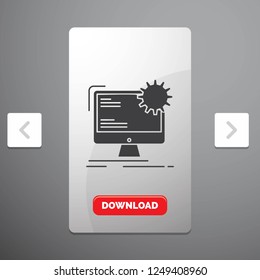 Internet, layout, page, site, static Glyph Icon in Carousal Pagination Slider Design & Red Download Button