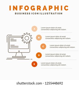 Internet, layout, page, site, static Infographics Template for Website and Presentation. Line Gray icon with Orange infographic style vector illustration