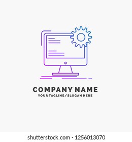 Internet, layout, page, site, static Purple Business Logo Template. Place for Tagline