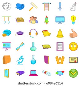 Internet learning icons set. Cartoon style of 36 internet learning vector icons for web isolated on white background