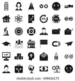 Internet learning icons set. Simple style of 36 internet learning vector icons for web isolated on white background