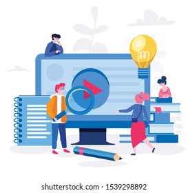 Internet learning, school or university Vector illustration 