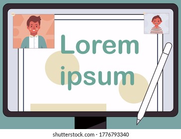 internet learning, the socail distancing, education on internet with computer notebook, the connection with teacher and student by internet, new normal, online learning, distance education, education
