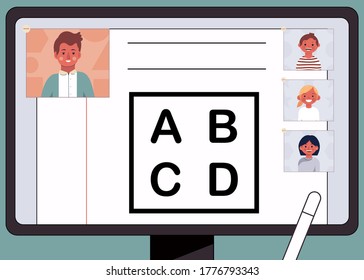 el aprendizaje por Internet, el distanciamiento social, la educación en internet con ordenador portátil, la conexión con el profesor y el alumno por internet, la nueva normalidad, el aprendizaje en línea, la educación a distancia, la educación