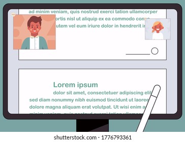 internet learning, the socail distancing, education on internet with computer notebook, the connection with teacher and student by internet, new normal, online learning, distance education, education