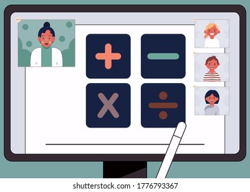 internet learning, the socail distancing, education on internet with computer notebook, the connection with teacher and student by internet, new normal, online learning, distance education, education