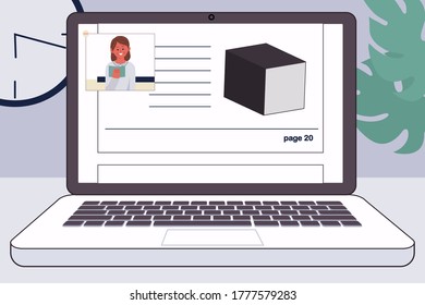 internet learning, the socail distancing, education on internet with computer notebook, the connection with teacher and student by internet, new normal, online learning, distance education, education