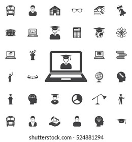 Internet Learning Virtual On-line Education Icon. Education Icons Universal Set For Web And Mobile