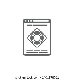 Internet lifeguard concept, internet security, online lifebuoy app, online protection, security icon