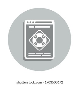 Internet lifeguard concept, internet security, online lifebuoy app badge icon. Simpleglyph, flat vector of Internet security icons for ui and ux, website or mobile application