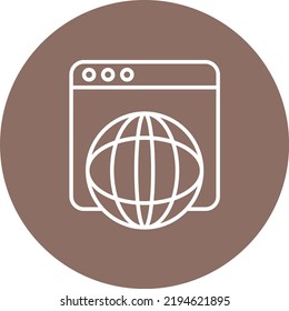 Internet line circle icon vector image. Can also be used for web apps, mobile apps and print media.
