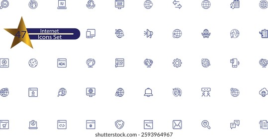 Internet Line Editable Icons set.