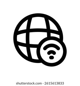 internet line icon. Clean and minimalist vector icon for websites, mobile apps, presentations, and logos. Fully scalable and customizable for any project.