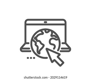 Internet line icon. Online web service sign. Url webpage symbol. Quality design element. Linear style internet icon. Editable stroke. Vector