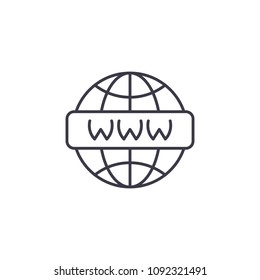 The Internet linear icon concept. The Internet line vector sign, symbol, illustration.