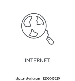 Internet linear icon. Internet concept stroke symbol design. Thin graphic elements vector illustration, outline pattern on a white background, eps 10.
