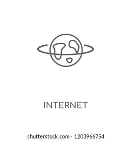 Internet linear icon. Internet concept stroke symbol design. Thin graphic elements vector illustration, outline pattern on a white background, eps 10.