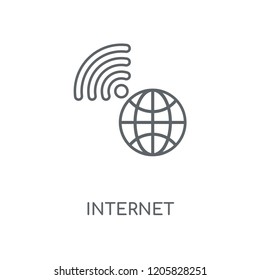 Internet linear icon. Internet concept stroke symbol design. Thin graphic elements vector illustration, outline pattern on a white background, eps 10.