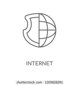 Internet linear icon. Internet concept stroke symbol design. Thin graphic elements vector illustration, outline pattern on a white background, eps 10.