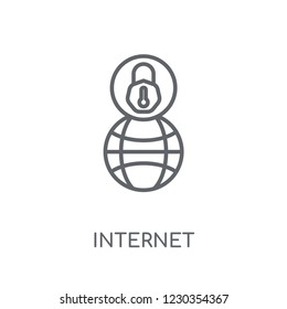 Internet linear icon. Modern outline Internet logo concept on white background from Internet Security and Networking collection. Suitable for use on web apps, mobile apps and print media.
