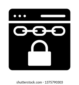 internet lock glyph icon